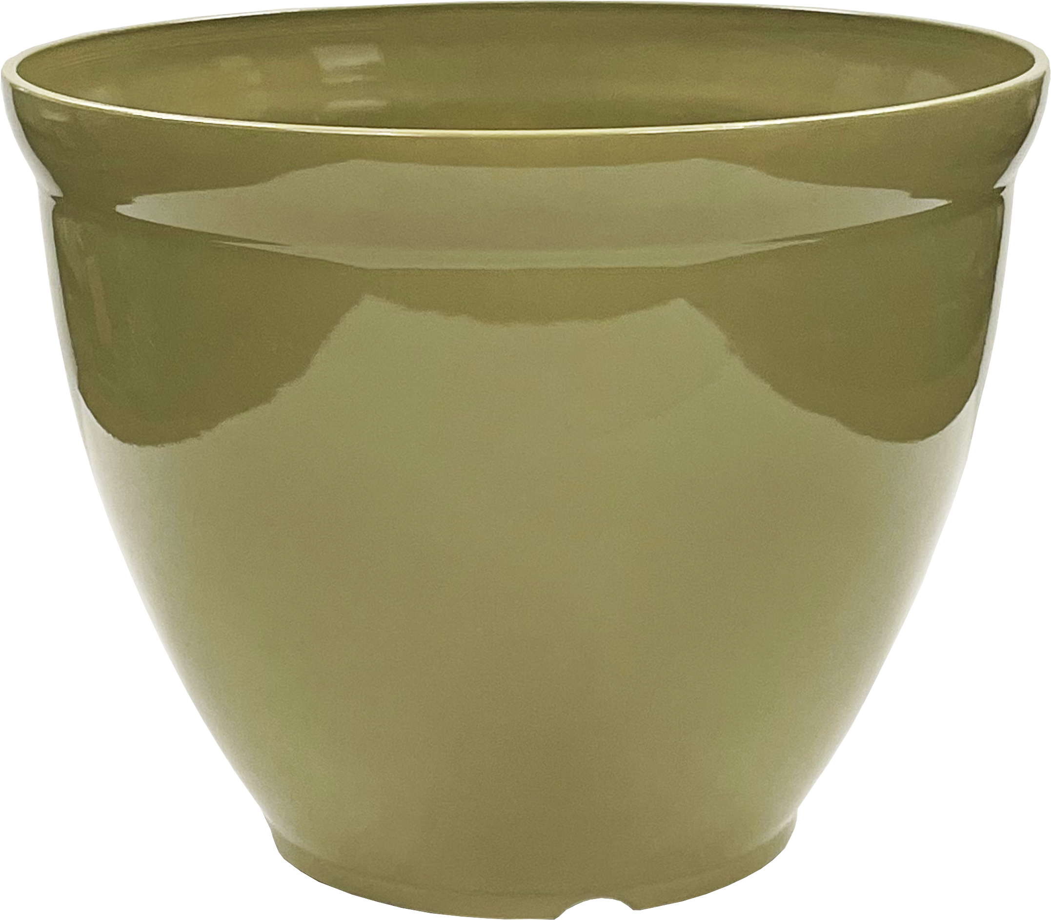 15 x 11.5 Inch Bell Planter Olive Green Gloss - 12 per case - Decorative Planters